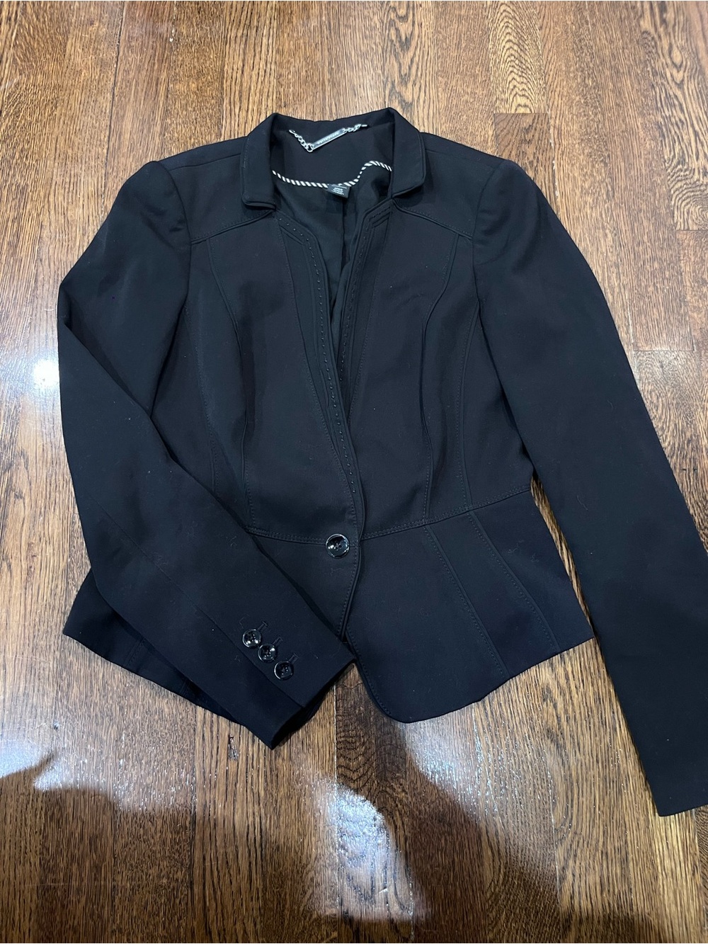 White House Black Market Black Fitted Single-Button Blazer